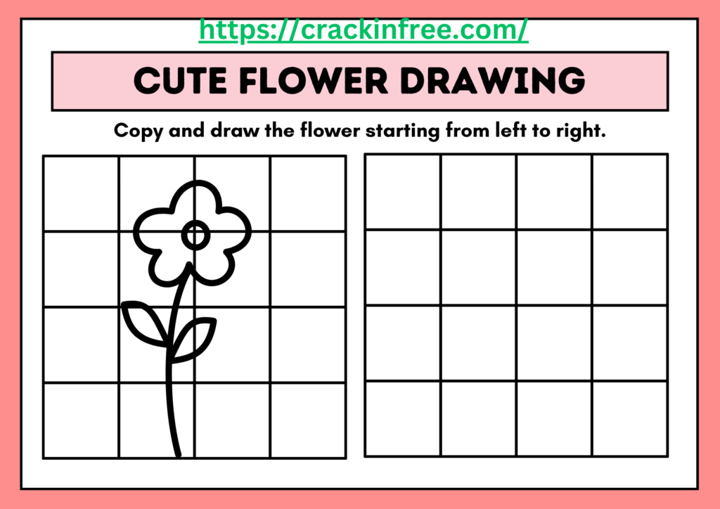 Cute Flower Drawing Worksheet Download